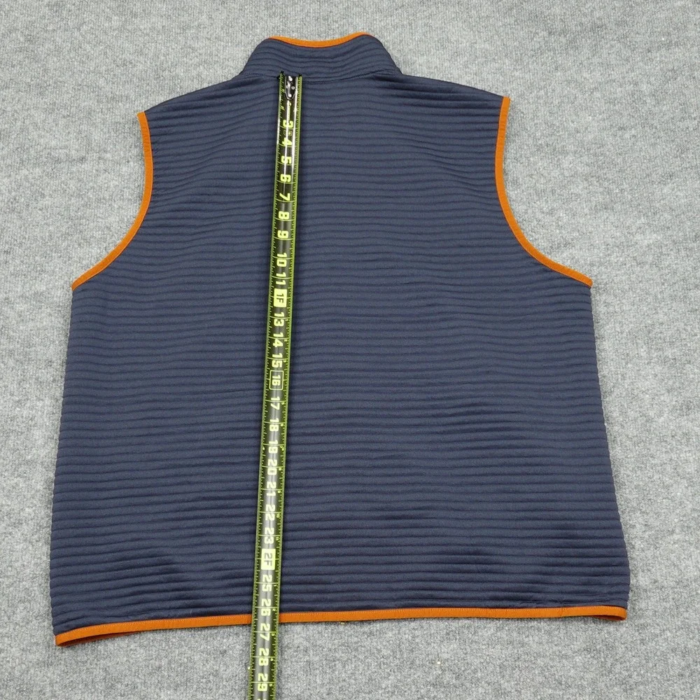 L.L. Bean Vest Mens XL Blue Ribbed Fleece Full Zip Embroidered Airlight
